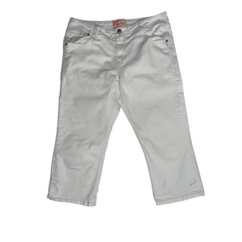 Levis Strauss‎ Signature Women Capri Jeans Mid Rise Stretch White Size Misses 12